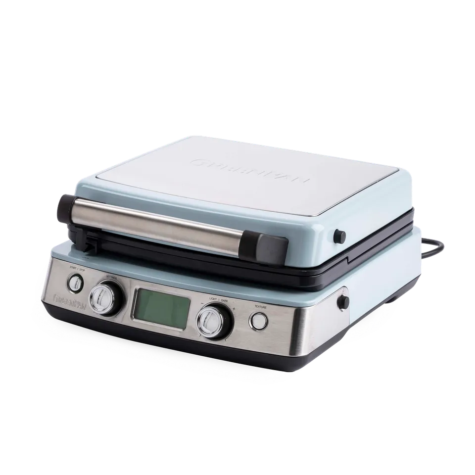 greenpan-haze-blue-gaufrier-1600-w-2-sets-de-plaques-amovibles-classiques-et-li- image 1