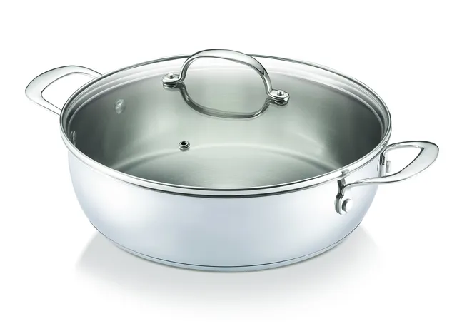 beka-13514284-sauteuse-acier-inoxydable-18-10-28-cm-4-7-l-2-anses-couvercle-en-v image 1