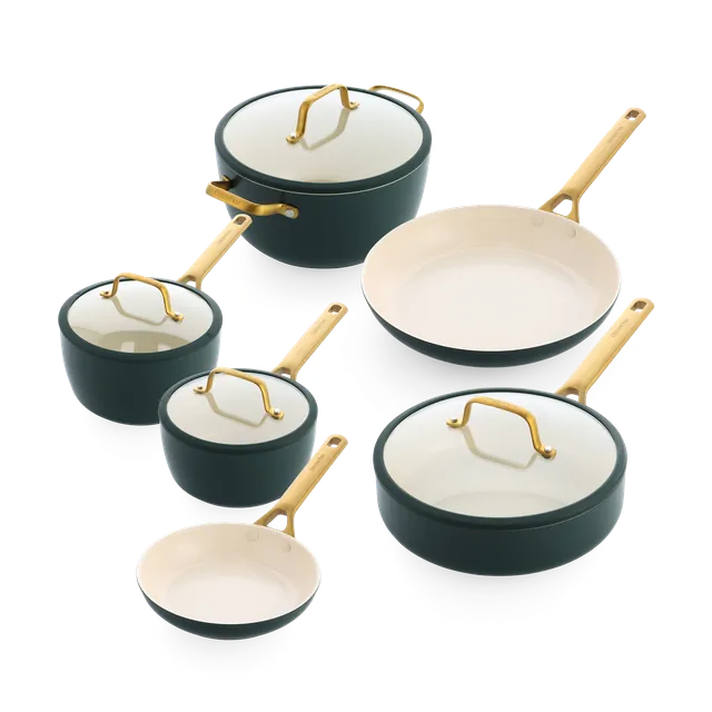 greenpan-padova-reserve-set-10-pi-ces-pine-green-po-les-et-casseroles-en-alumini image 1