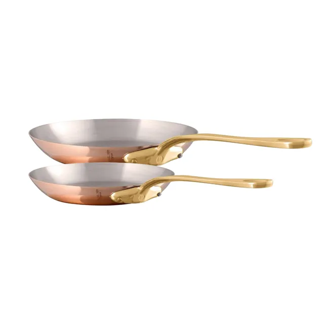 mauviel-m-200-b-set-de-2-po-les-cuivre-poli-inox-2-mm-poign-es-laiton-20-cm-et-3 image 1