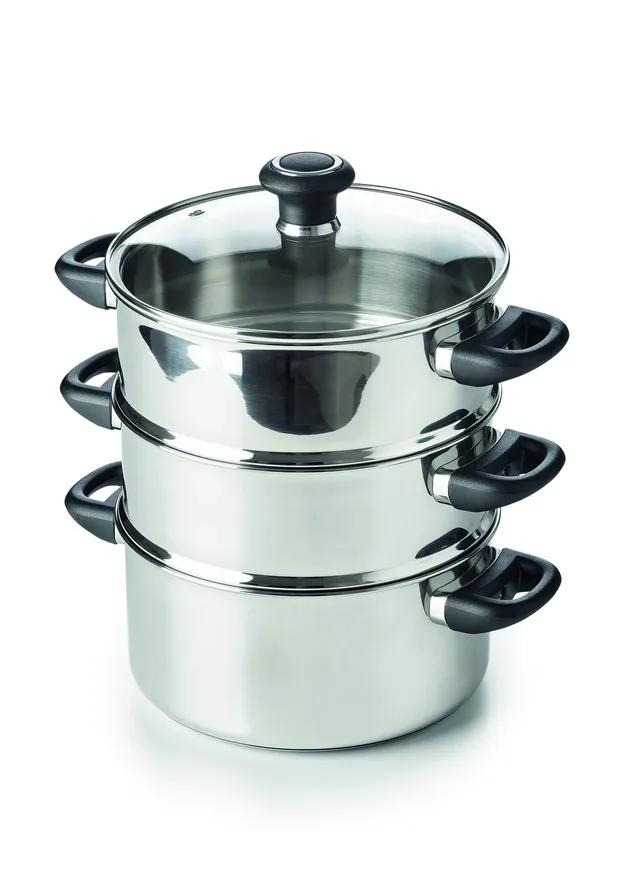 beka-polo-cuiseur-vapeur-inox-18-10-20-cm-2-8-l-avec-2-paniers-vapeur-et-couverc image 1