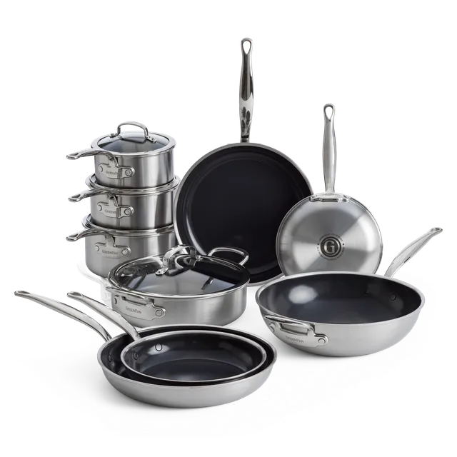greenpan-premiere-set-de-13-pi-ces-en-acier-inoxydable-3-couches-batterie-compl- image 1