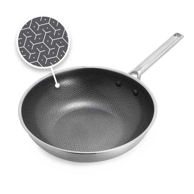 greenpan-apex-wok-hybride-28-cm-acier-inoxydable-3-couches-antiadh-sif-sans-pfas image 1