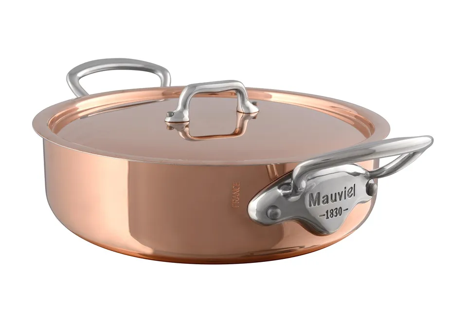 mauviel-m-h-ritage-m-150s-613021-rondeau-avec-couvercle-en-cuivre-20-cm-int-rieu image 1