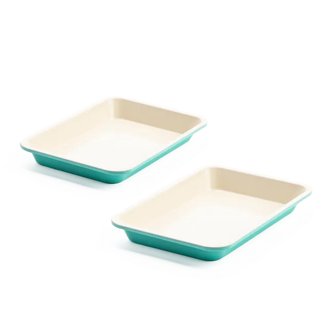 greenpan-contour-set-de-2-plaques-biscuits-turquoise-acier-haute-qualit-sans-pfa image 1