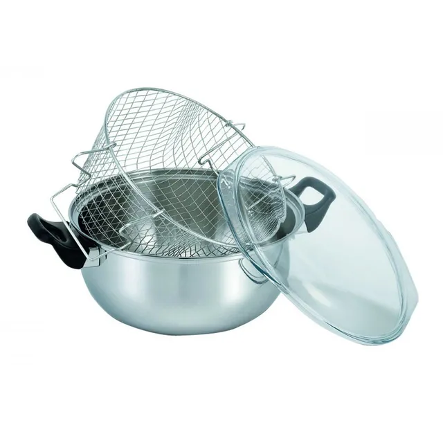 beka-14302014-friteuse-en-acier-inoxydable-26-cm-avec-panier-anses-bak-lite-et-c image 1