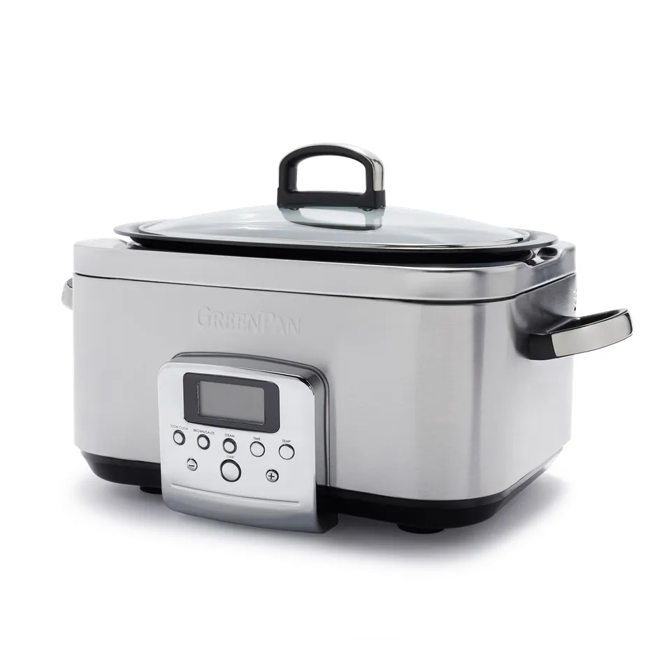 greenpan-slowcooker-stainless-steel-6l-mijoteuse-inox-6-litres-avec-cuisson-lent image 1
