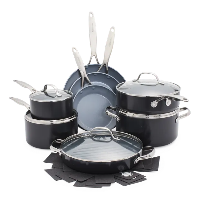 greenpan-valencia-pro-batterie-de-cuisine-13-pi-ces-en-aluminium-anodis-avec-fon image 1