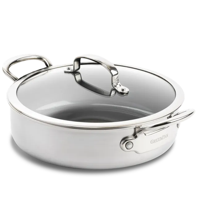 greenpan-premiere-sauteuse-26-cm-en-acier-inoxydable-3-couches image 1