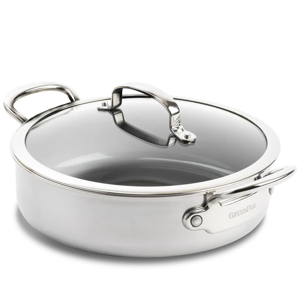 greenpan-premiere-sauteuse-26-cm-en-acier-inoxydable-3-couches image 1