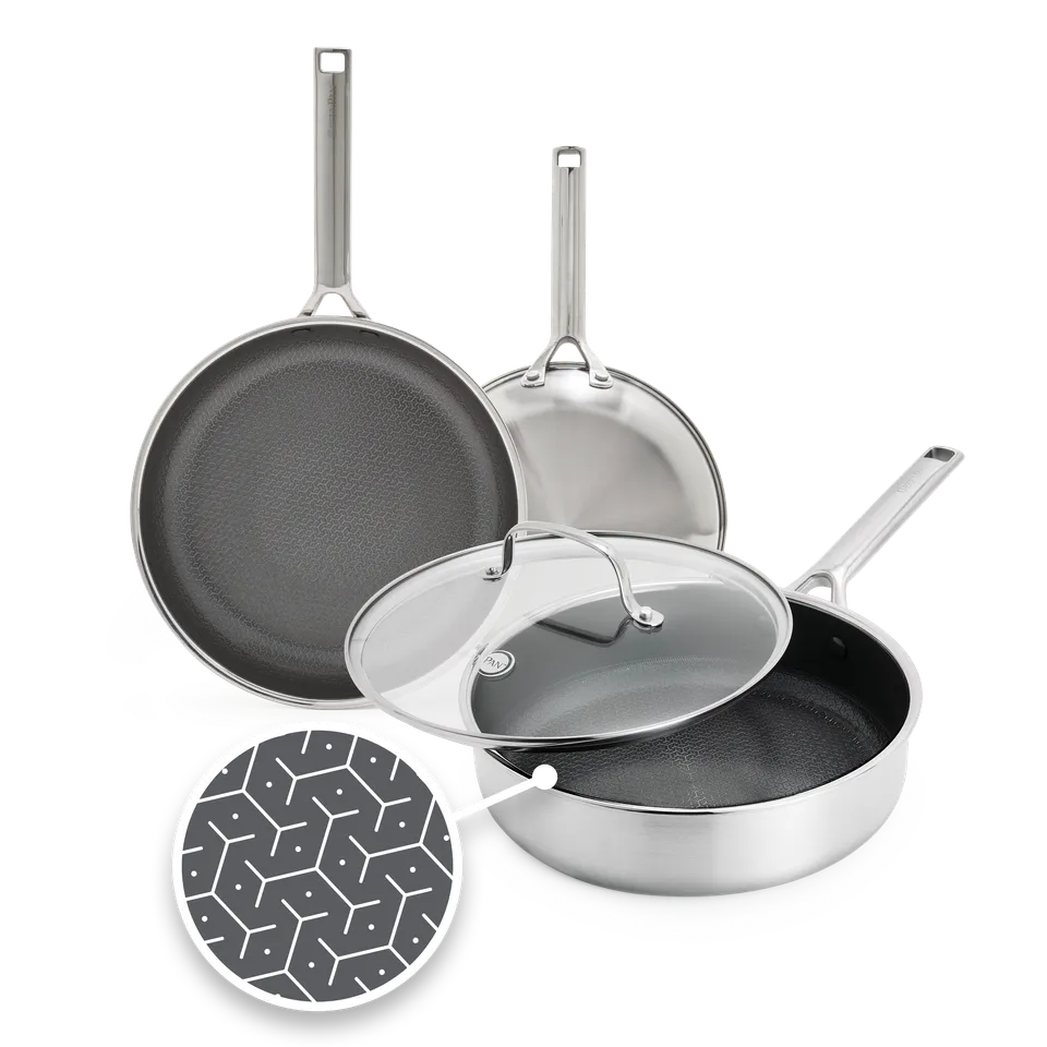 greenpan-apex-set-de-4-pi-ces-batterie-hybride-inox-3-couches-rev-tement-c-ramiq image 1