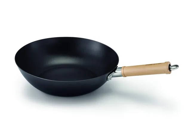 kitchen-fun-by-beka-wok-28-cm-t-le-d-acier-noir-avec-poign-e-bois-antiadh-sif-2- image 1