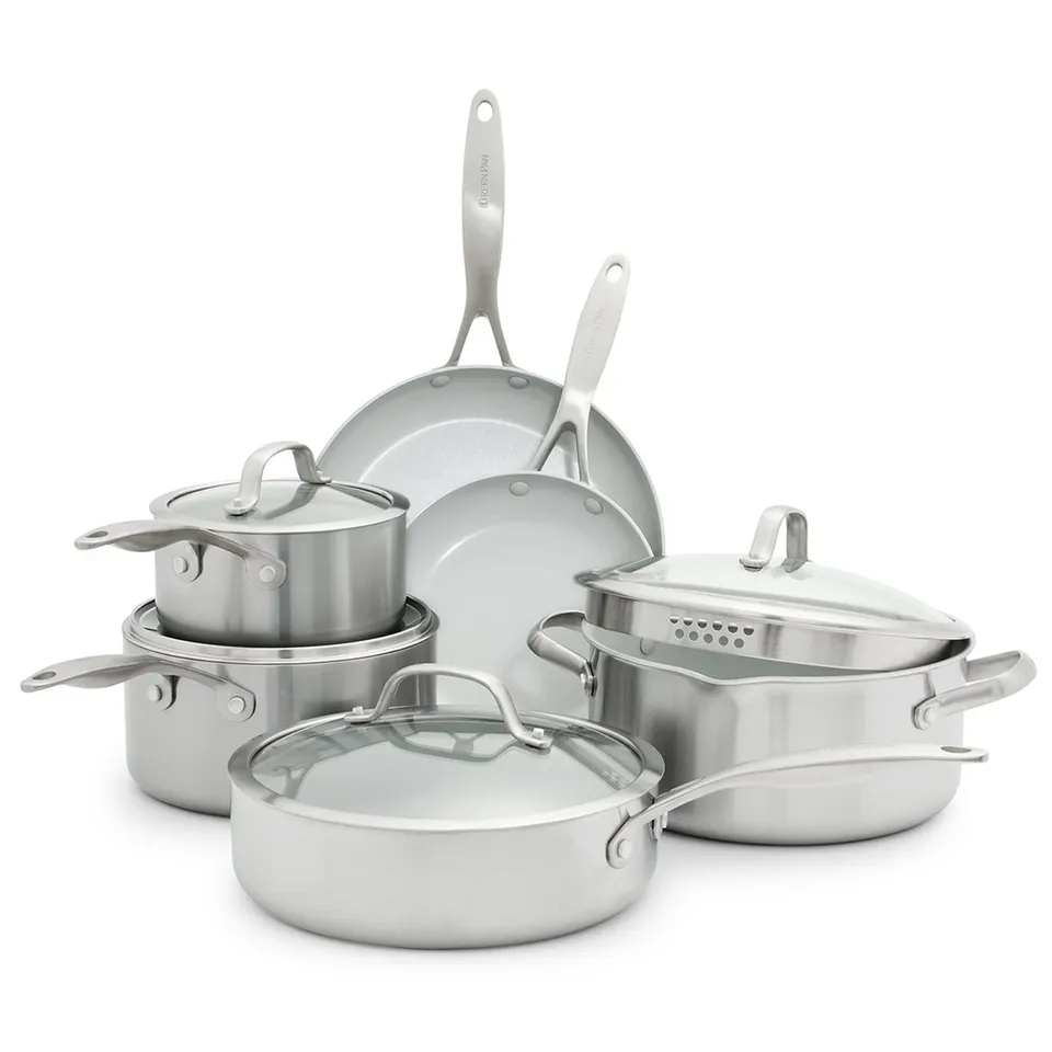 greenpan-venice-pro-tri-ply-batterie-de-cuisine-10-pi-ces-acier-inoxydable-3-pli image 1