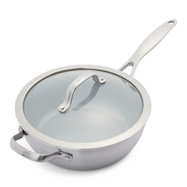 greenpan-venice-pro-evershine-po-le-24-cm-avec-couvercle-acier-inoxydable-3-couc image 1