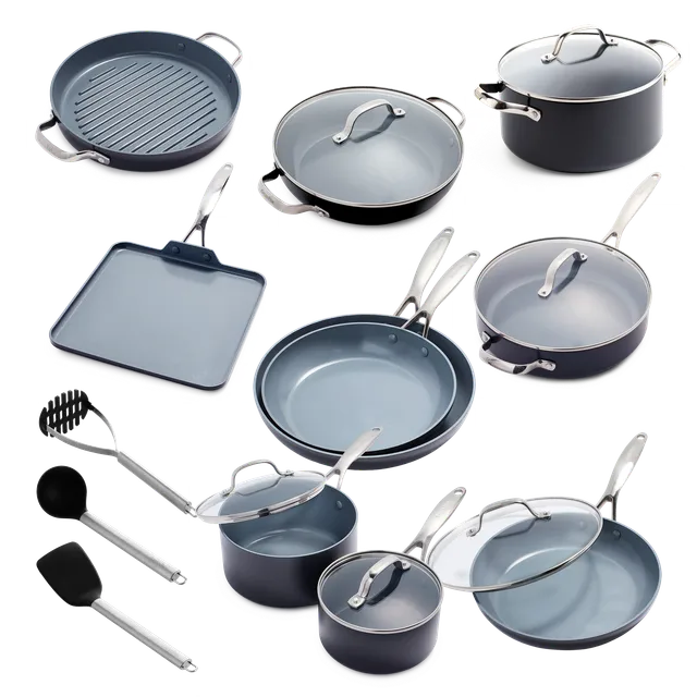 greenpan-valencia-pro-ensemble-18-pi-ces-aluminium-anodis-fond-magneto-induction image 1