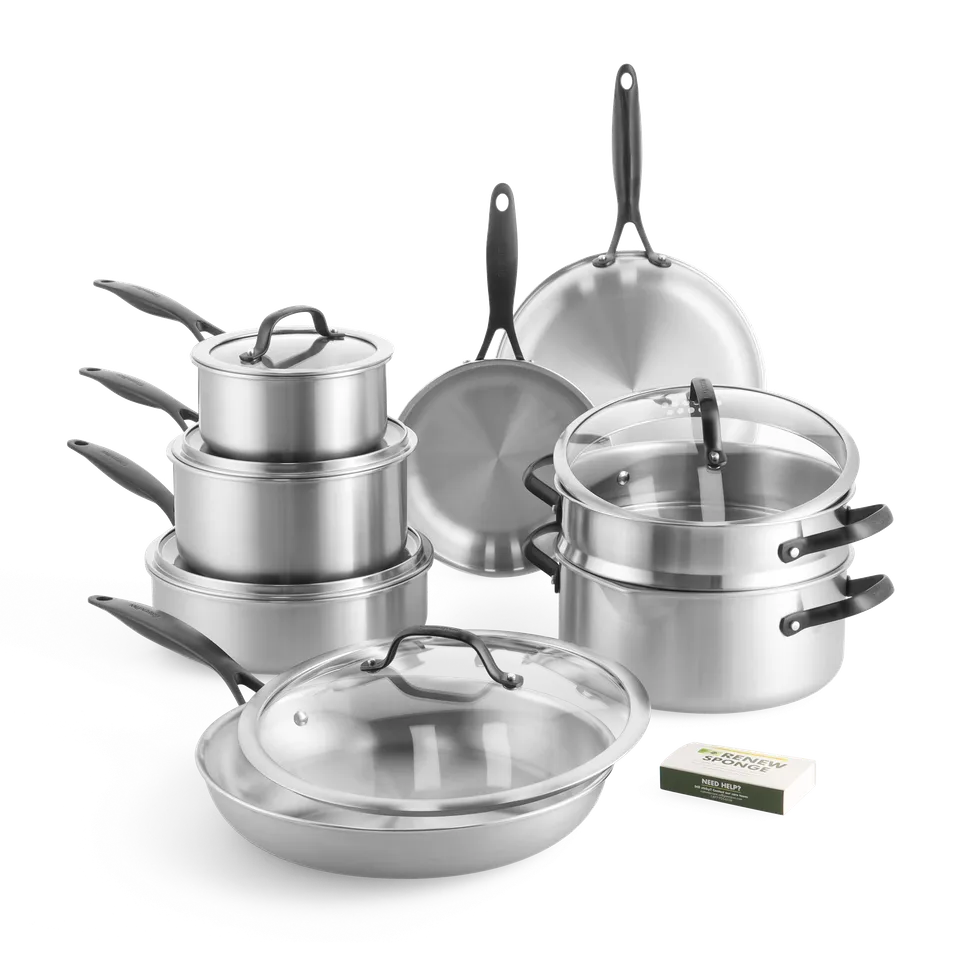 greenpan-venice-pro-noir-ensemble-de-cuisson-14-pi-ces-en-acier-inoxydable-3-cou image 1