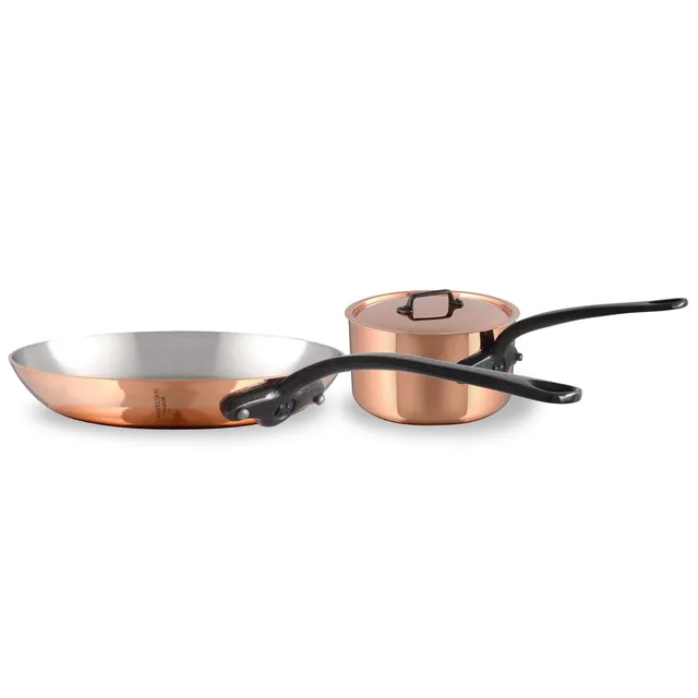 mauviel-m-heritage-150-ci-batterie-de-cuisine-3-pi-ces-cuivre-poli-1-5-mm-et-ino image 1