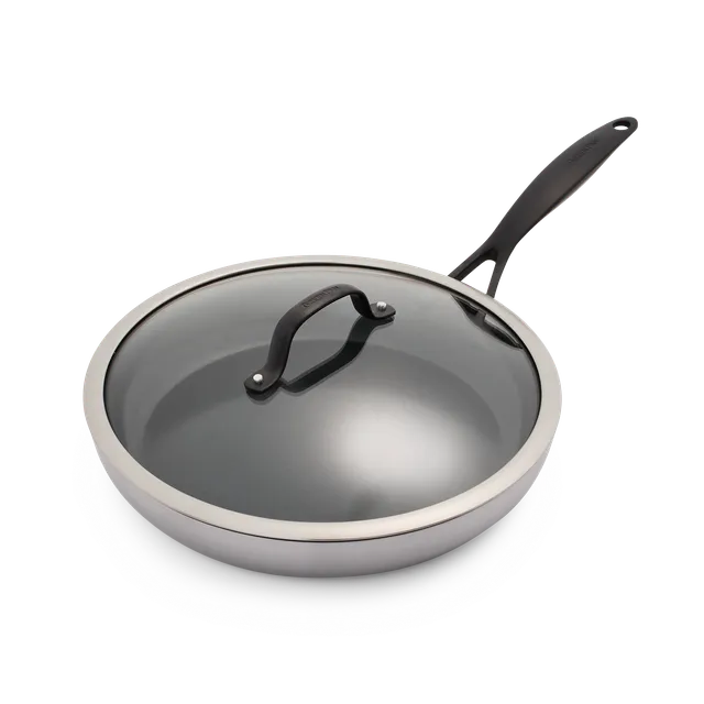 greenpan-venice-pro-noir-po-le-inox-30-cm-avec-couvercle-triple-couche-evershine image 1