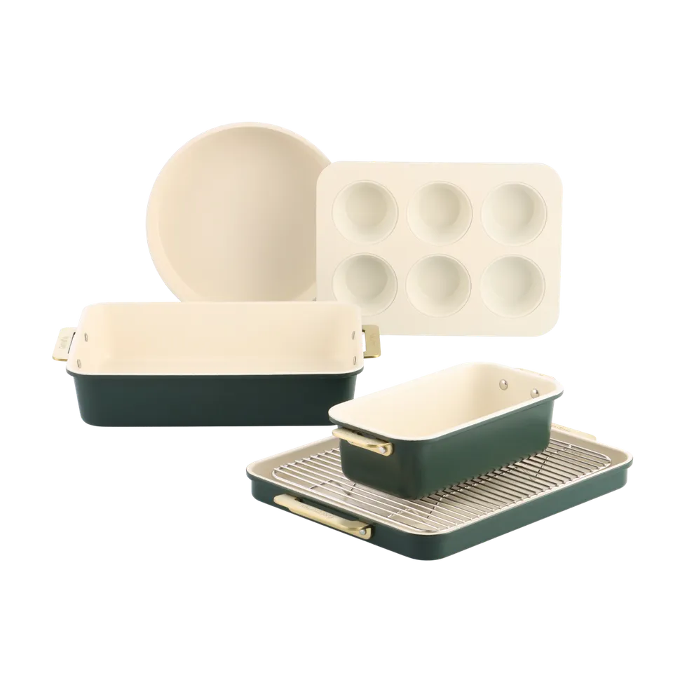 greenpan-padova-reserve-pine-green-set-de-6-moules-p-tisserie-en-acier-aluminis- image 1