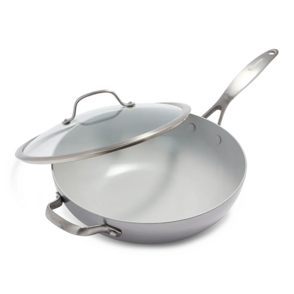 greenpan-venice-pro-evershine-wok-30-cm-avec-couvercle-inox-3-couches-anti-d-col image 1