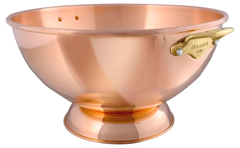 mauviel1830-m-30-270240-vasque-champagne-cuivre-42-cm-avec-poign-es-bronze image 1