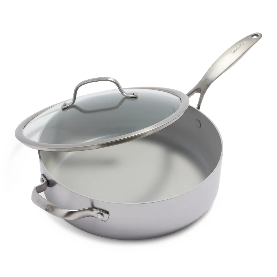 greenpan-venice-pro-evershine-sauteuse-28-cm-avec-couvercle-inox-3-couches-anti- image 1