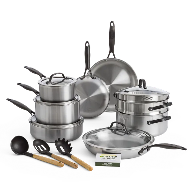 greenpan-venice-pro-noir-set-de-cuisson-14-pi-ces-en-acier-inoxydable-3-ustensil image 1