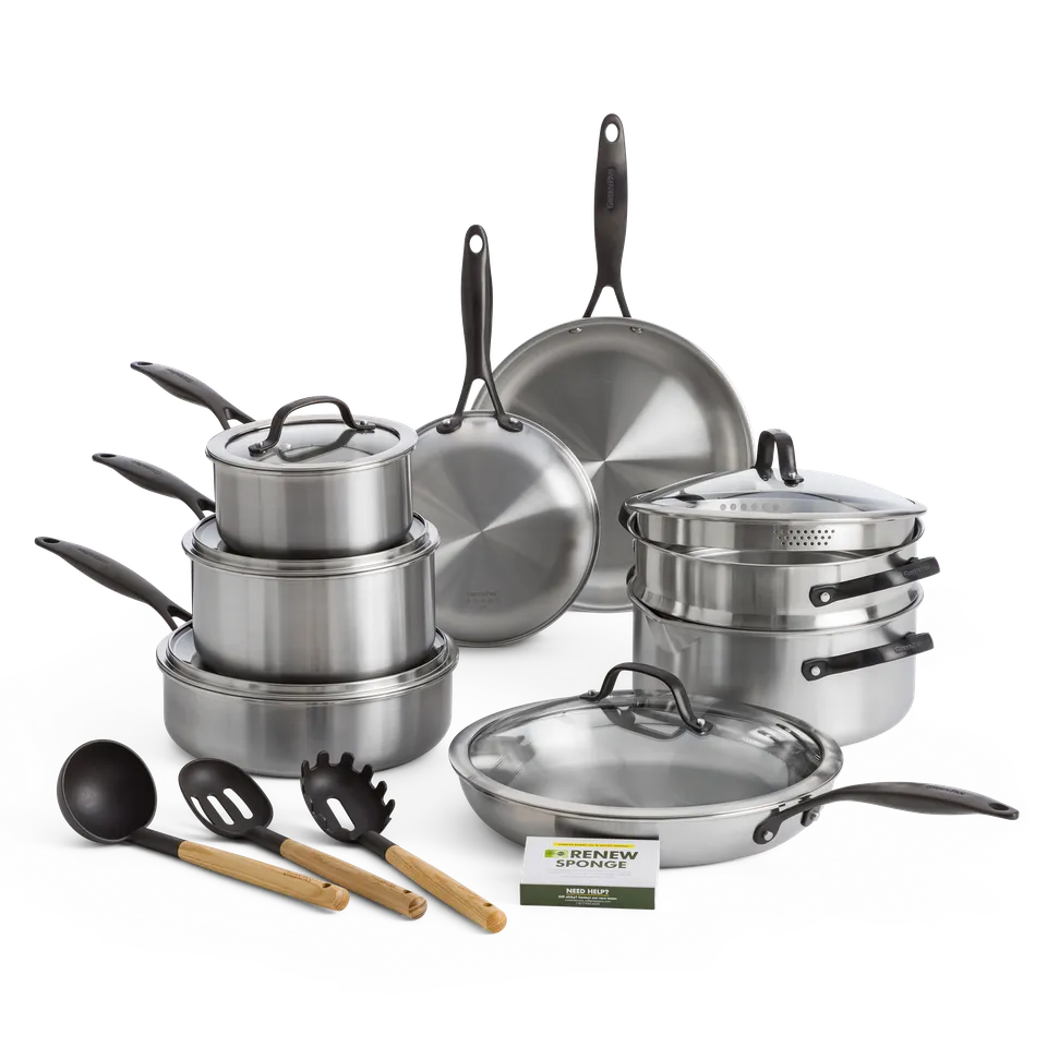 greenpan-venice-pro-noir-set-de-cuisson-14-pi-ces-en-acier-inoxydable-3-ustensil image 1