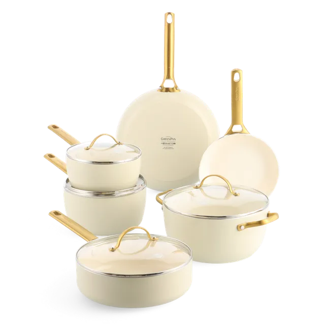 greenpan-padova-reserve-cream-batterie-de-cuisine-10-pi-ces-base-aluminium-forg image 1