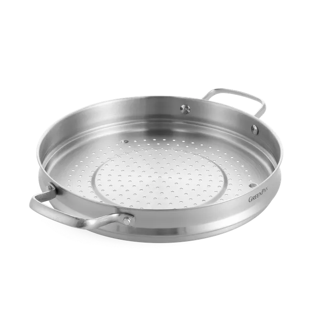 greenpan-panier-vapeur-en-acier-inoxydable-30-cm-compatible-toutes-casseroles-et image 1