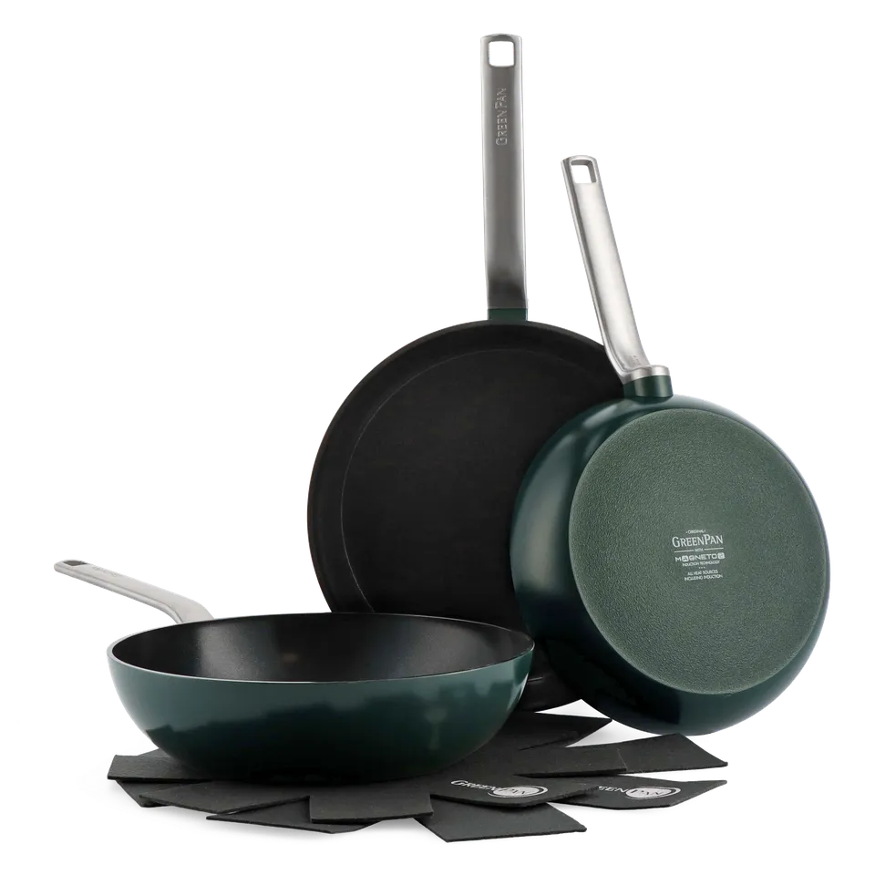 greenpan-evolution-set-de-3-pi-ces-pine-green-avec-poign-e-dor-e-amovible image 1
