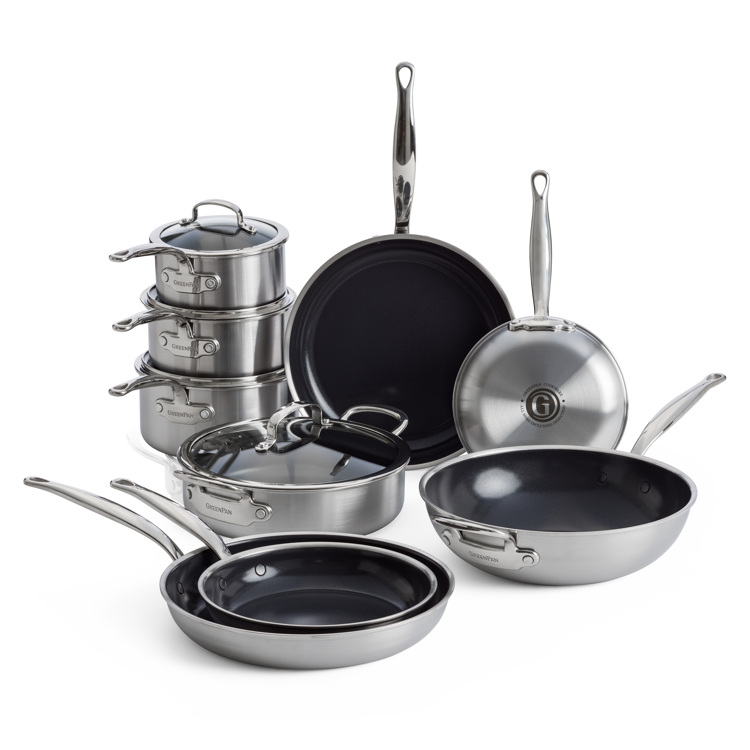 greenpan-premiere-set-de-13-pi-ces-en-acier-inoxydable-3-couches-batterie-compl- image 1