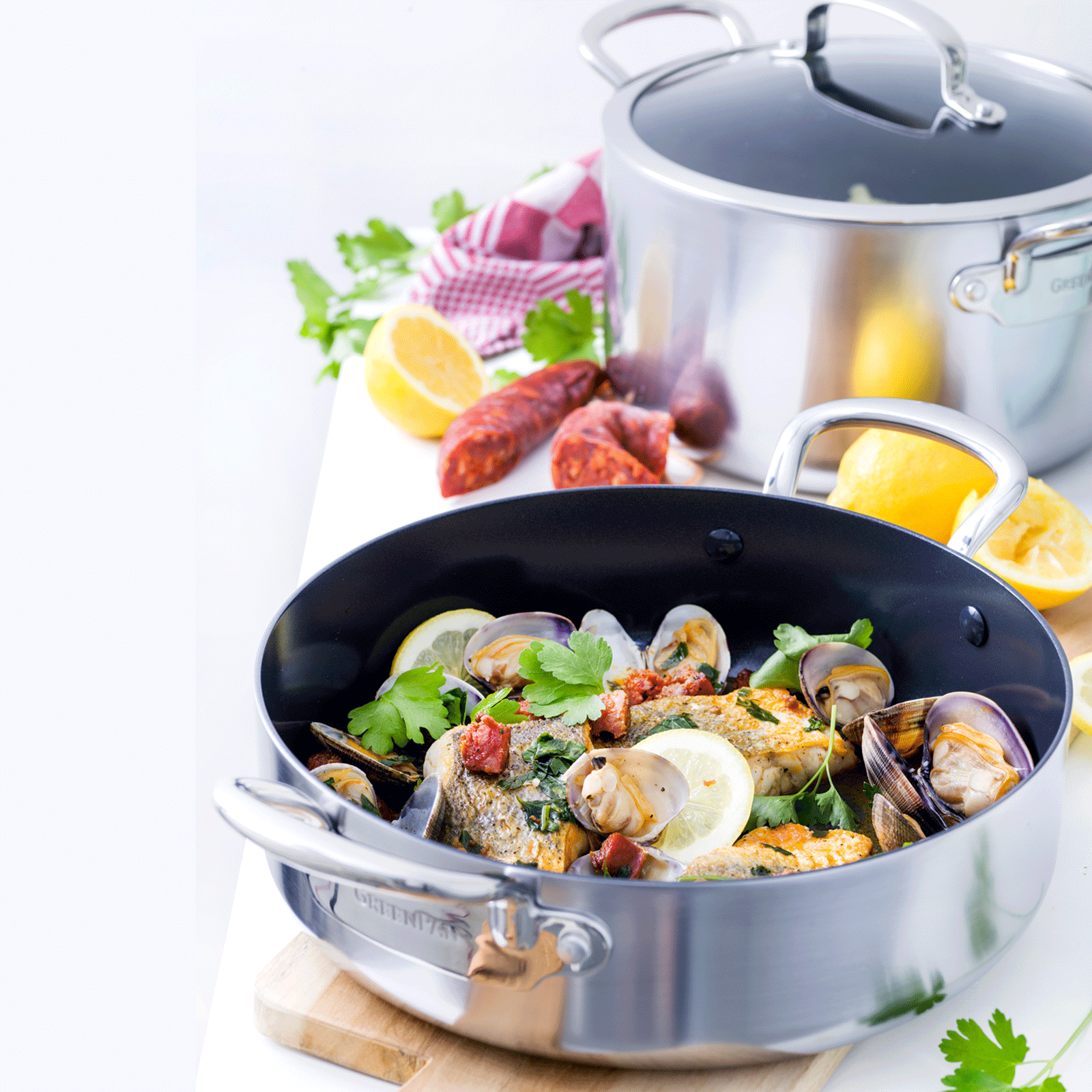 greenpan-barcelona-evershine-sauteuse-avec-couvercle-inox-3-couches-antiadh-sif- image 2