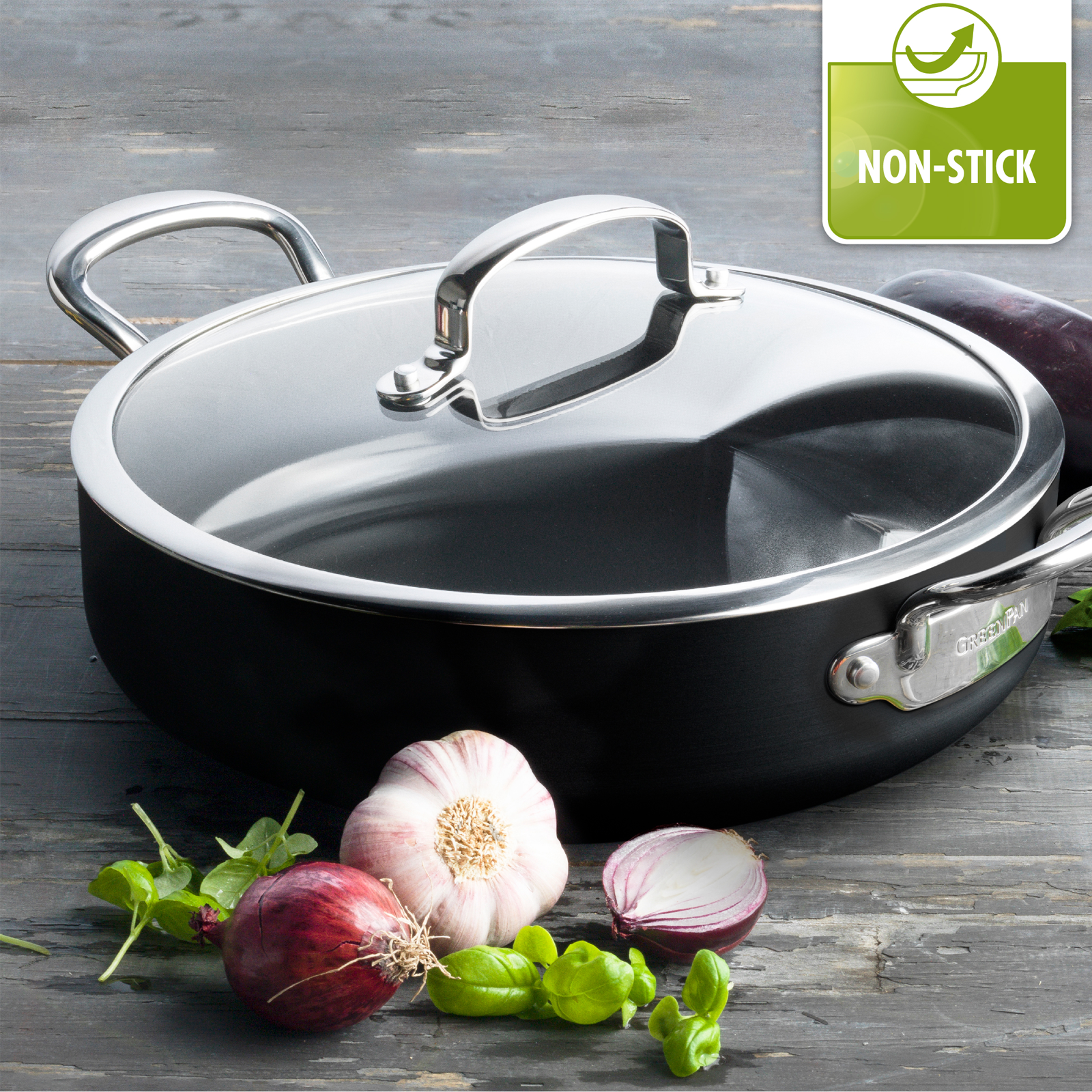 greenpan-barcelona-sauteuse-avec-couvercle-28-cm-aluminium-pais-induction-magnet image 2