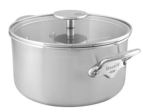 mauviel-m-urban-3-cocotte-en-inox-bross-16-cm-avec-couvercle-en-verre-gris-bord- image 2