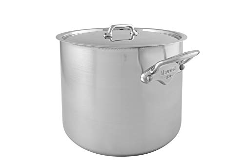 mauviel-m-urban-3-marmite-traiteur-24-cm-avec-couvercle-inox-gris-triply-bord-ve image 2
