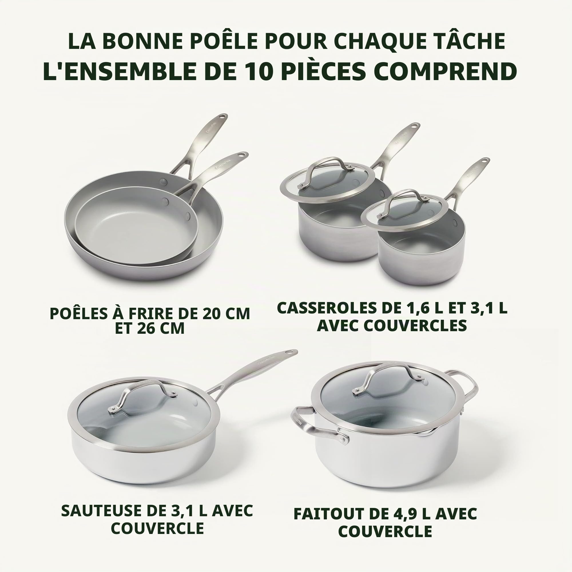 greenpan-venice-pro-tri-ply-batterie-de-cuisine-10-pi-ces-acier-inoxydable-3-pli image 6