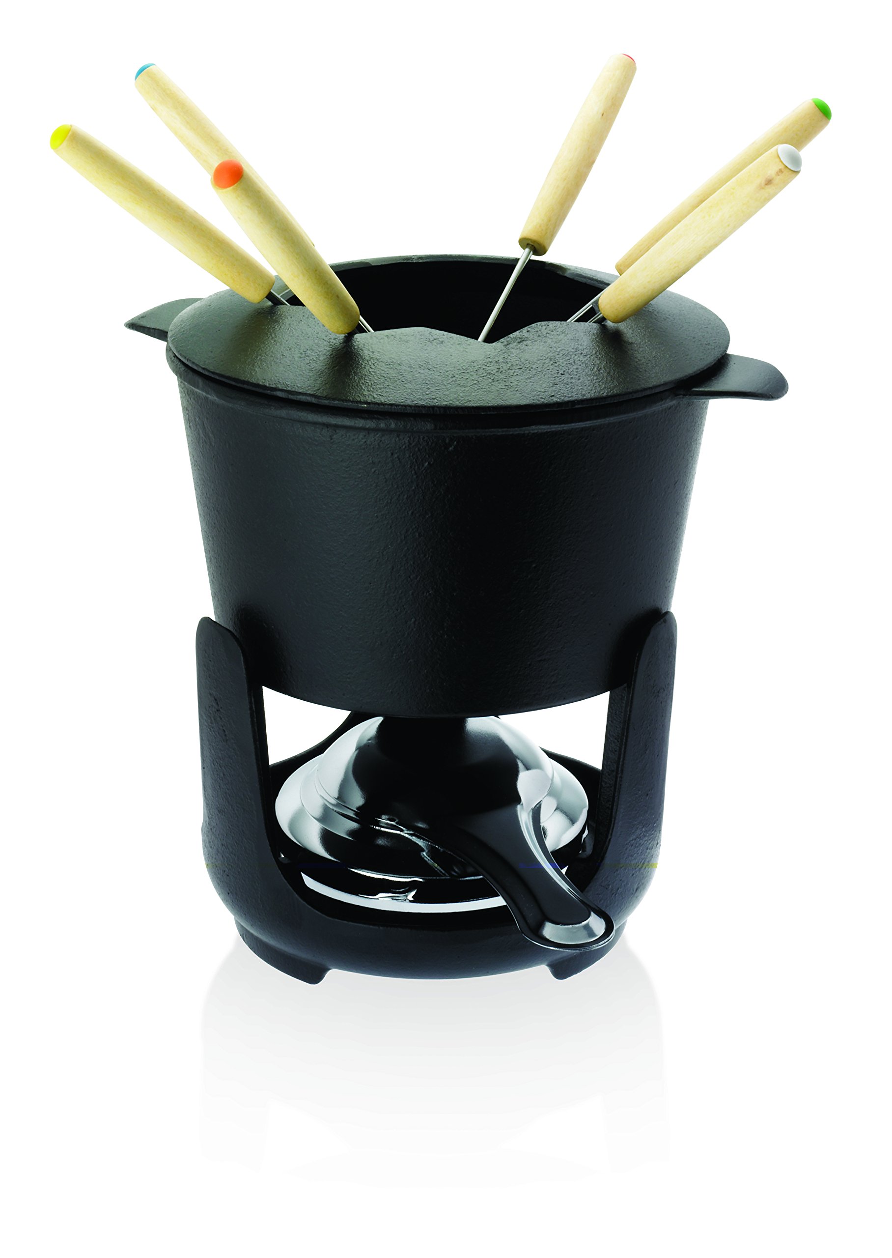 beka-sienna-20496400-service-fondue-10-pi-ces-en-fonte-noire-caquelon-tous-feux- image 1