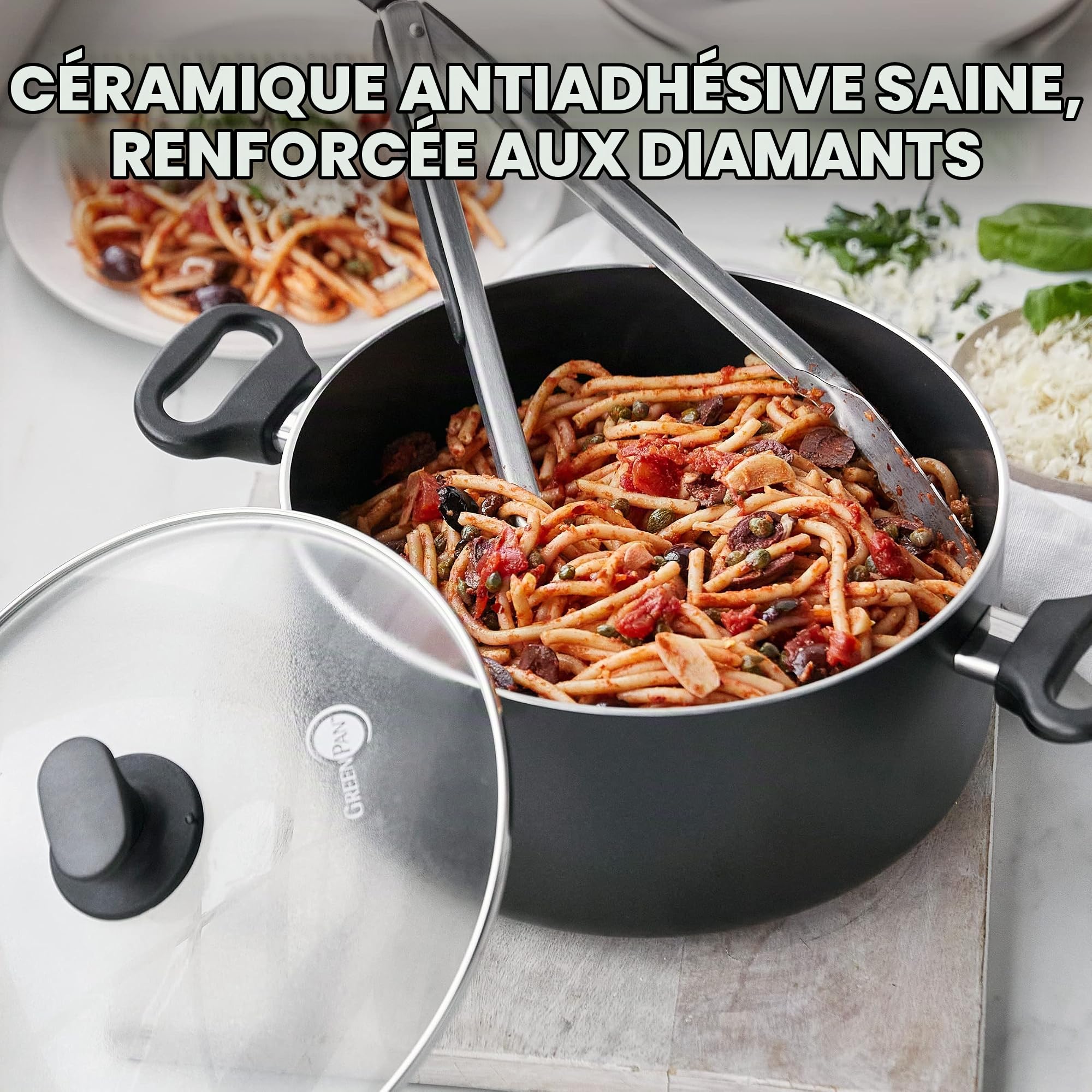 greenpan-cambridge-marmite-24-cm-4-9-l-avec-couvercle-antiadh-sif-c-ramique-sans image 2