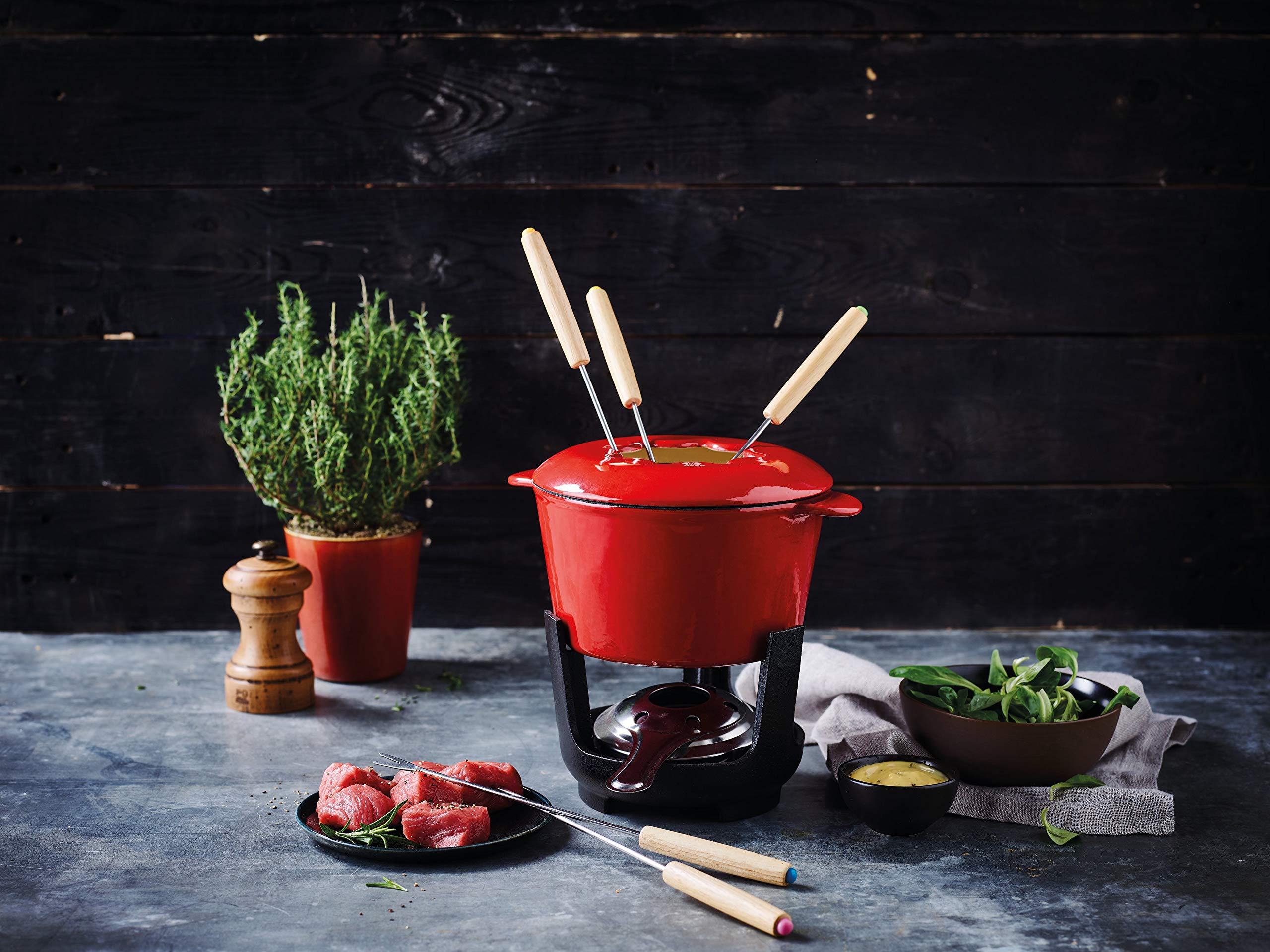 beka-ar-me-set-fondue-bourguignonne-en-fonte-maill-e-1-1-l-rouge-avec-couvercle- image 5
