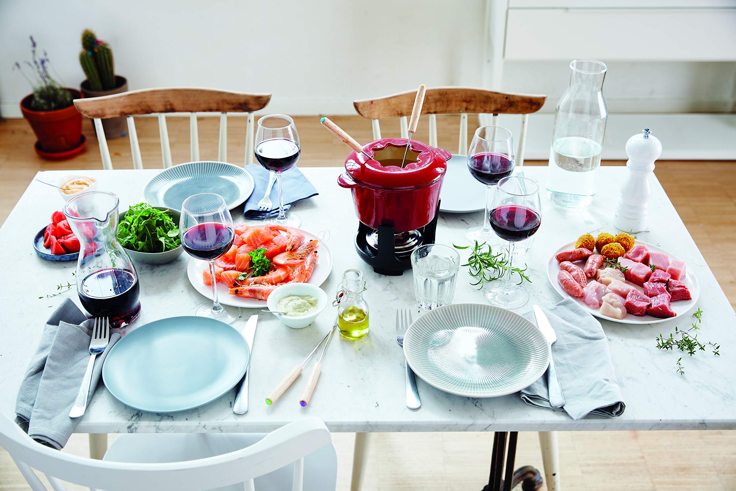 beka-ar-me-set-fondue-bourguignonne-en-fonte-maill-e-1-1-l-rouge-avec-couvercle- image 2