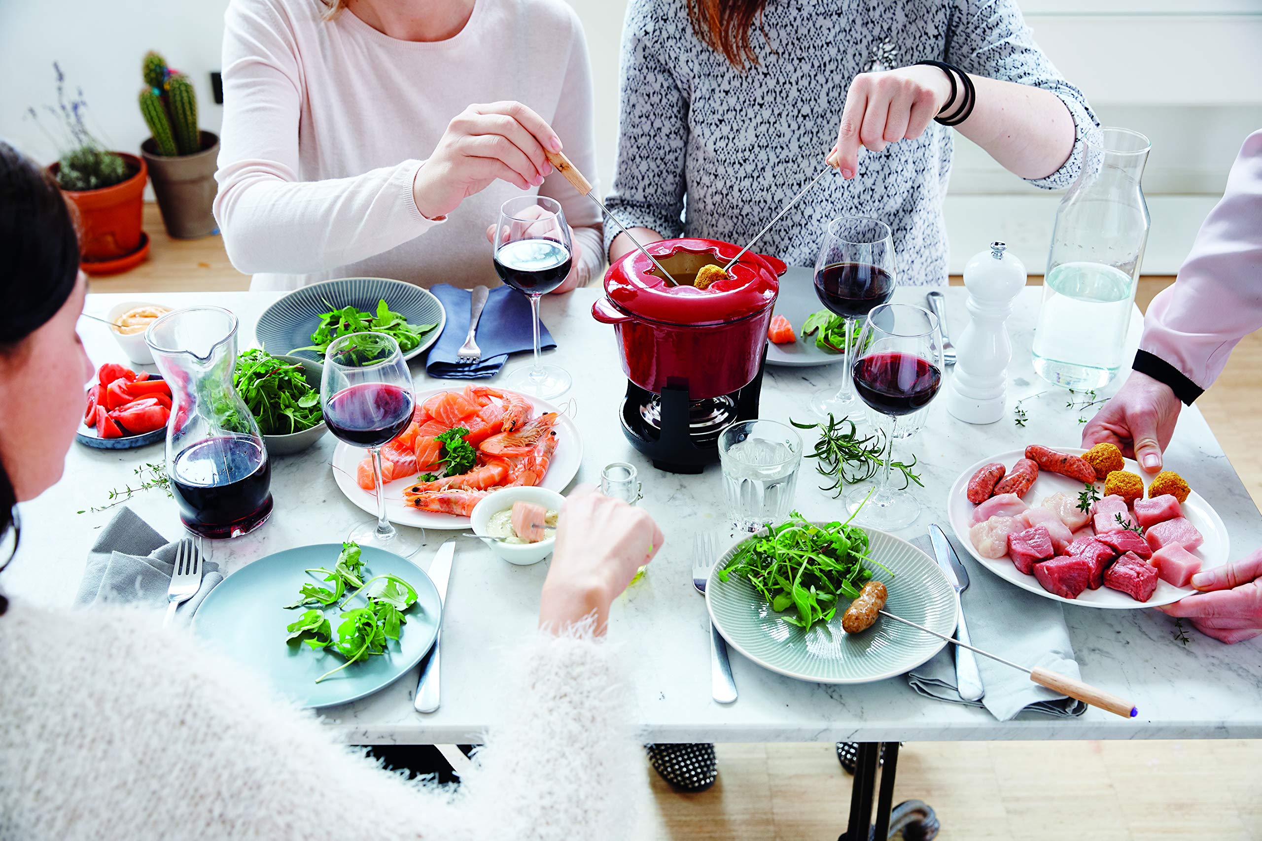 beka-ar-me-set-fondue-bourguignonne-en-fonte-maill-e-1-1-l-rouge-avec-couvercle- image 3