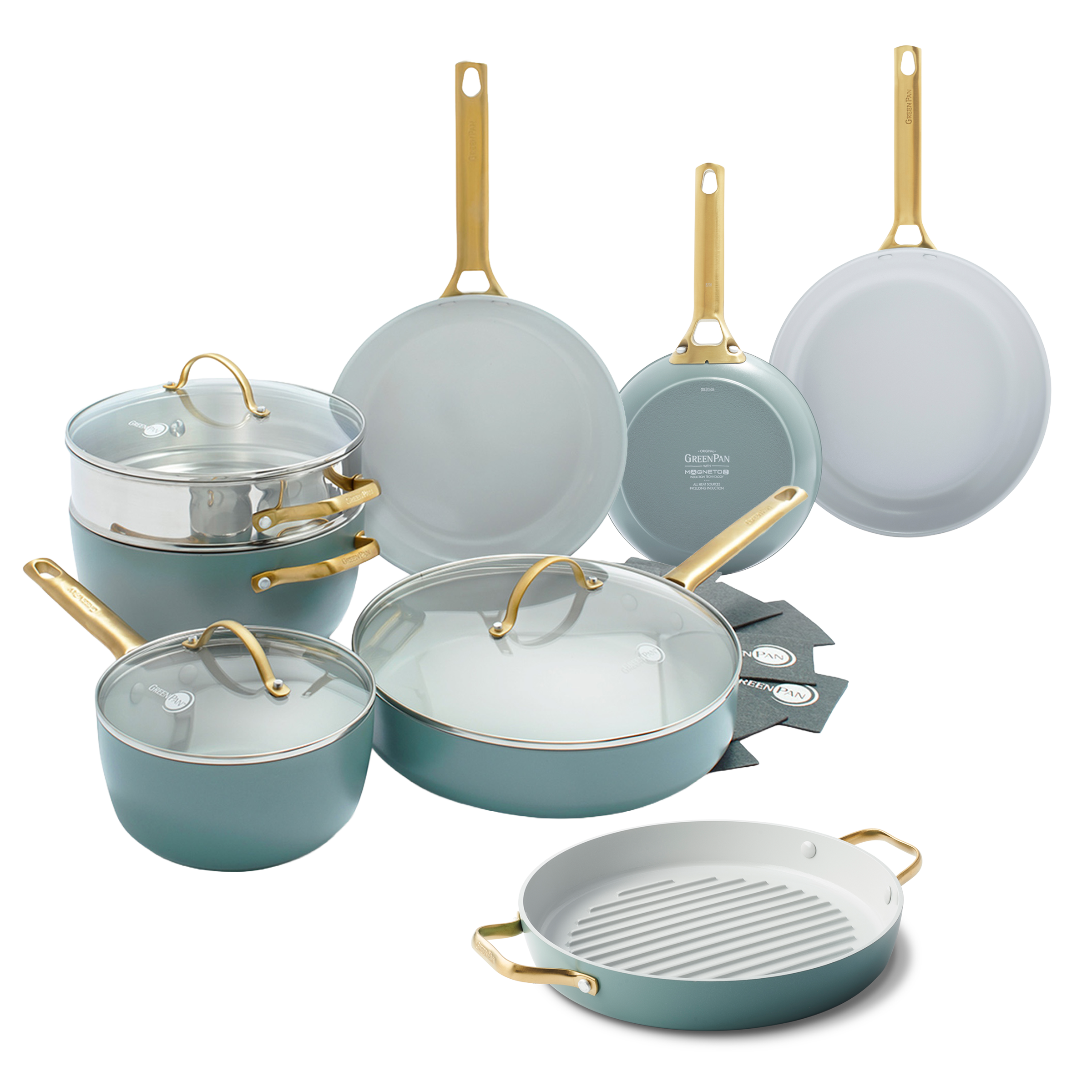 greenpan-padova-ensemble-de-13-pi-ces-smokey-blue-base-en-aluminium-forg image 1