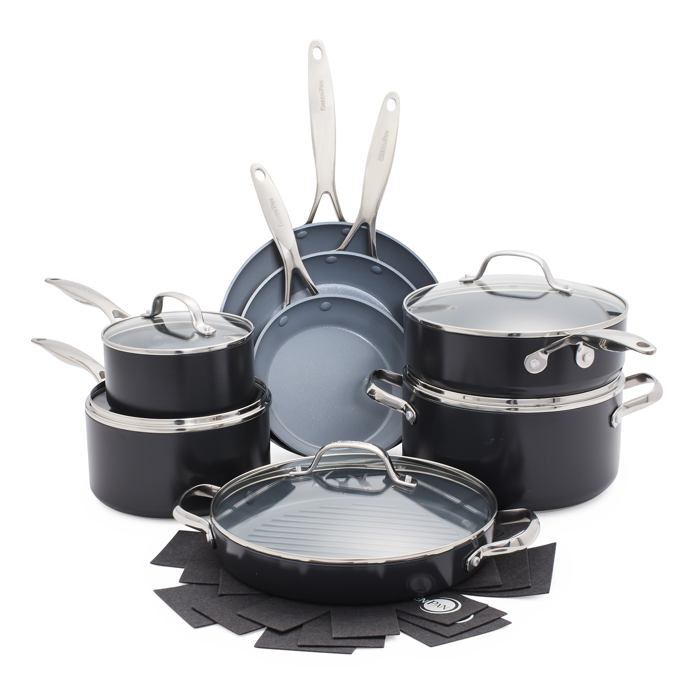 greenpan-valencia-pro-batterie-de-cuisine-13-pi-ces-en-aluminium-anodis-avec-fon image 1