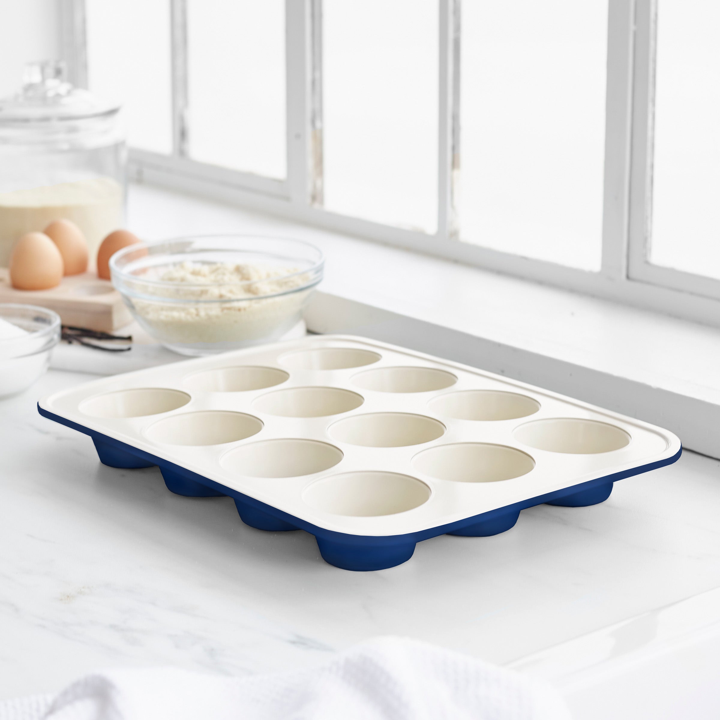 greenpan-greenlife-contour-bleu-moule-12-muffins-acier-haute-qualit-avec-rev-tem image 2