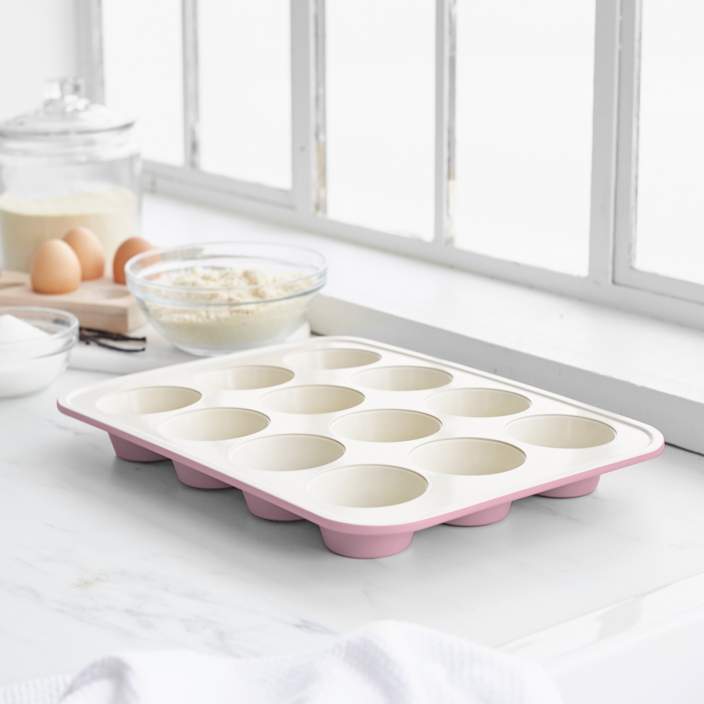 greenlife-contour-moule-pour-12-muffins-rose-acier-haute-qualit-antiadh-sif-c-ra image 2