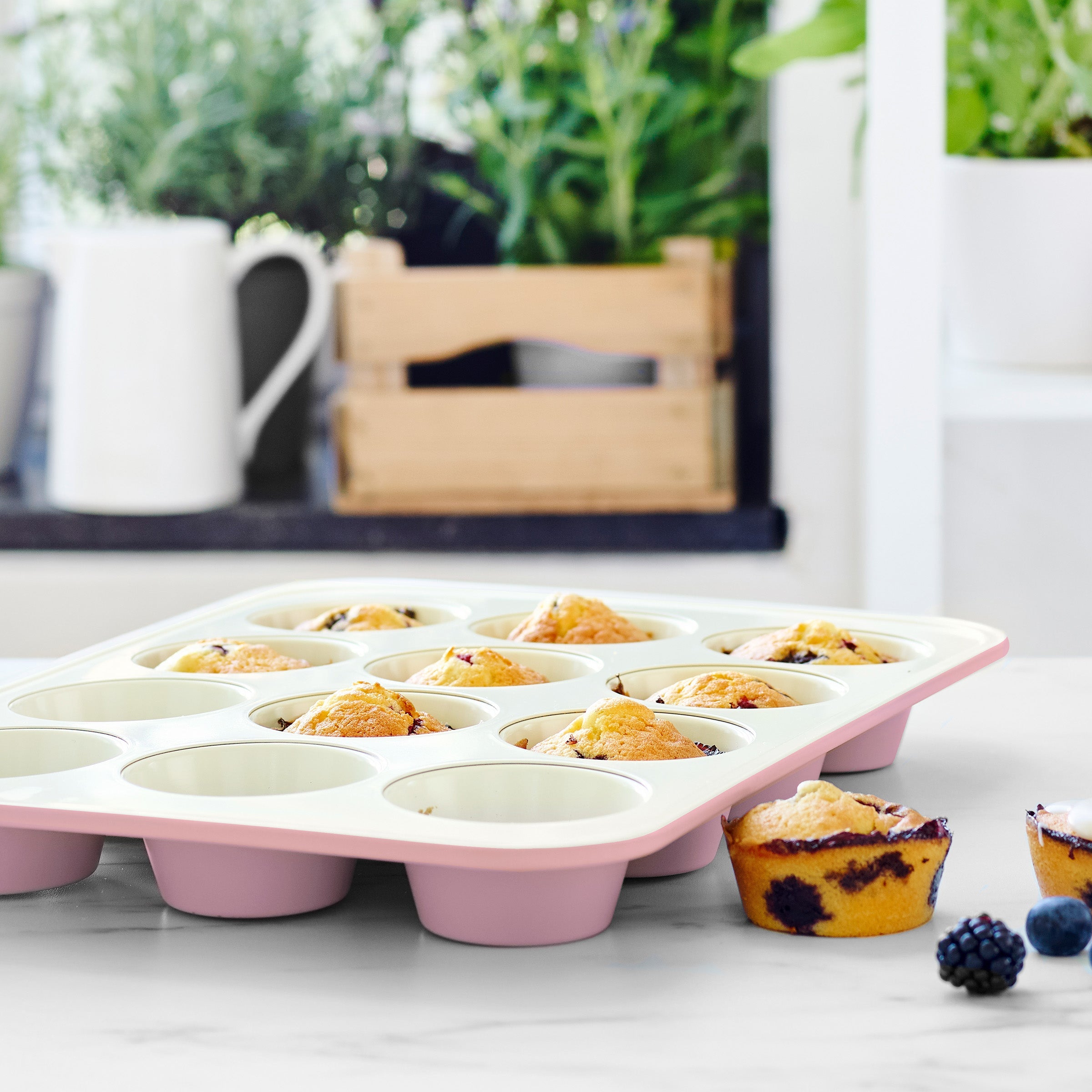 greenlife-contour-moule-pour-12-muffins-rose-acier-haute-qualit-antiadh-sif-c-ra image 6
