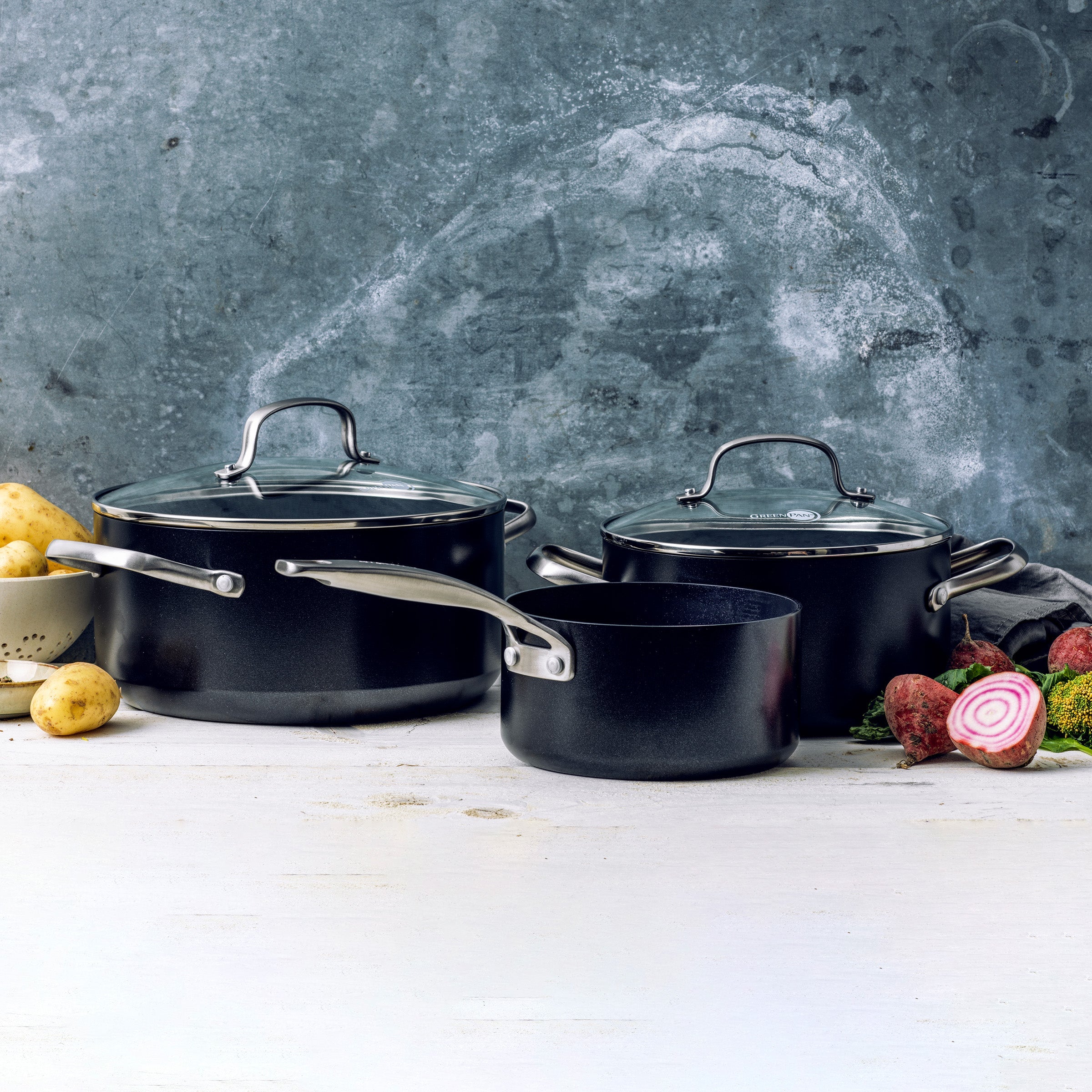 greenpan-copenhagen-ensemble-de-6-pi-ces-aluminium-tremp-poign-es-inox-mat-compa image 2