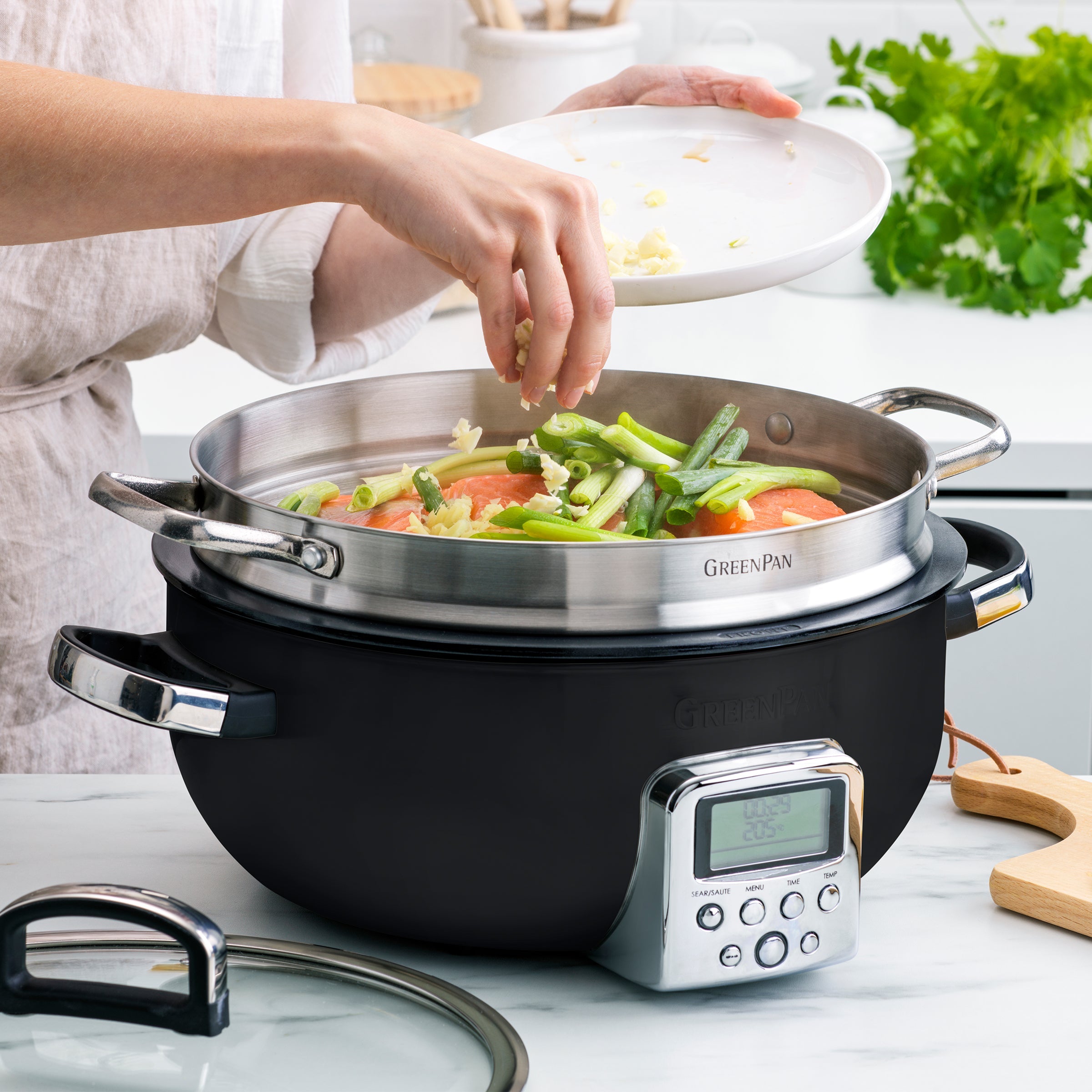 greenpan-panier-vapeur-en-acier-inoxydable-30-cm-compatible-toutes-casseroles-et image 5