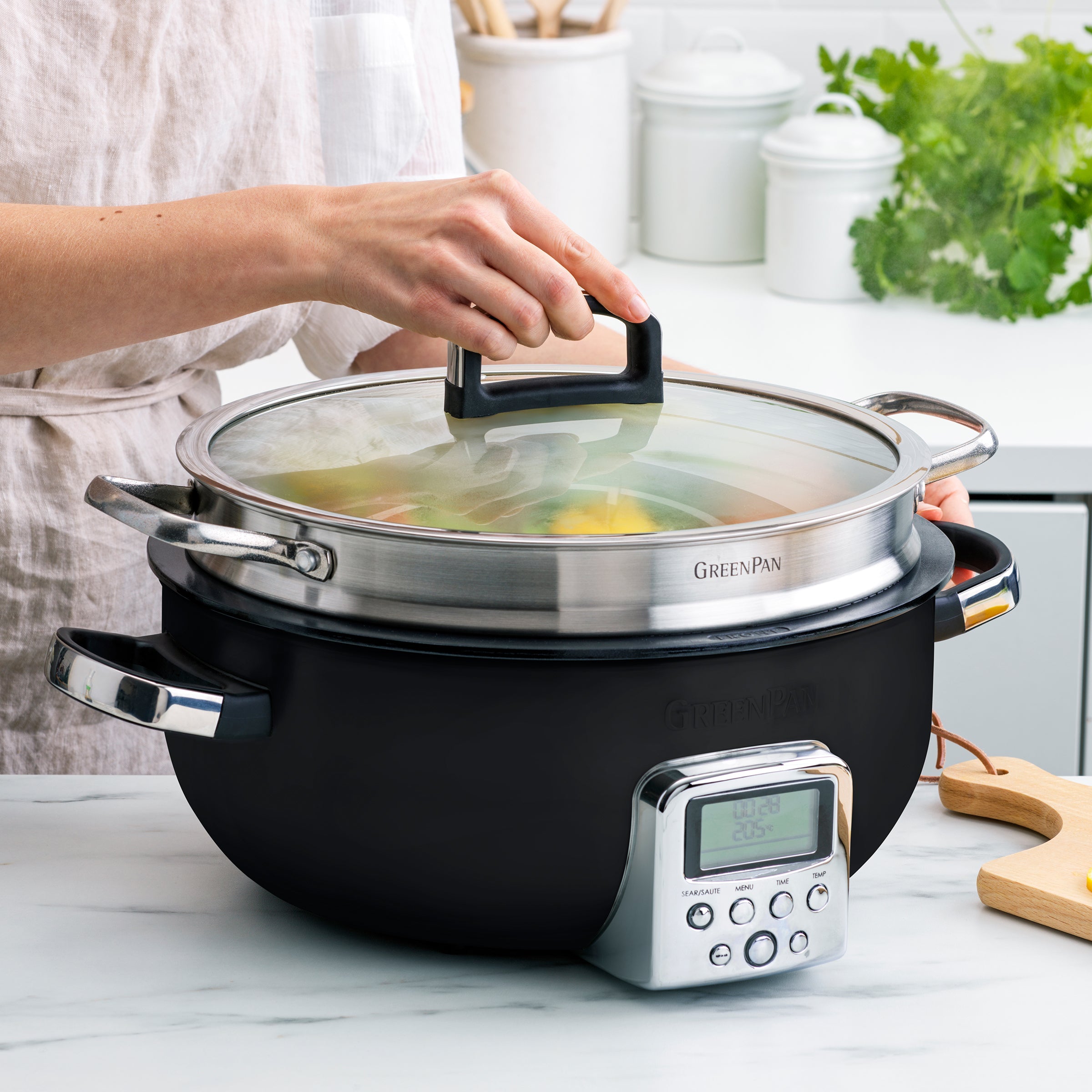 greenpan-panier-vapeur-en-acier-inoxydable-30-cm-compatible-toutes-casseroles-et image 6